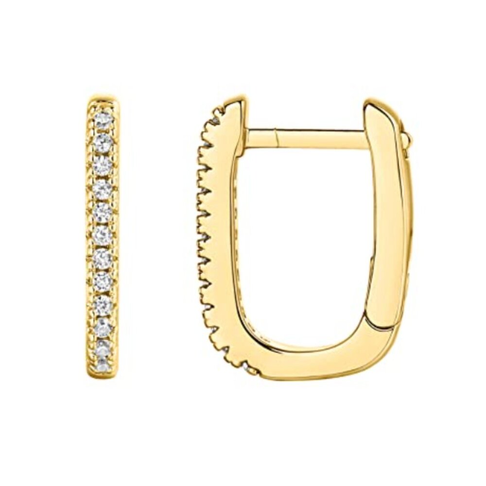 New! Lightweight 925 Gold plated Earrings Elegant Chunky Hoops